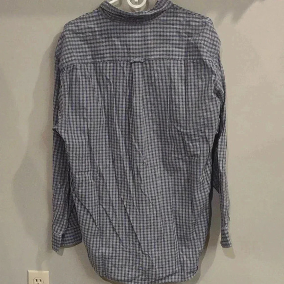 Columbia men's Xlarge blue plaid long sleeve cotton button‎ down - Picture 4 of 4